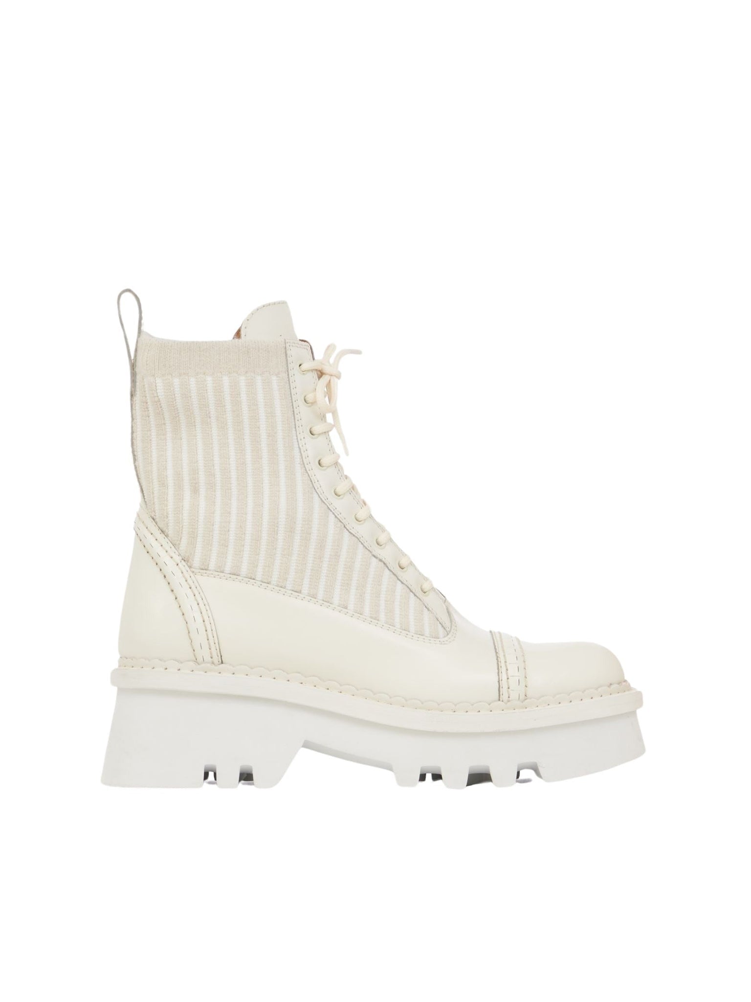 Bottines à lacets Owena en cuir - Cloudy White