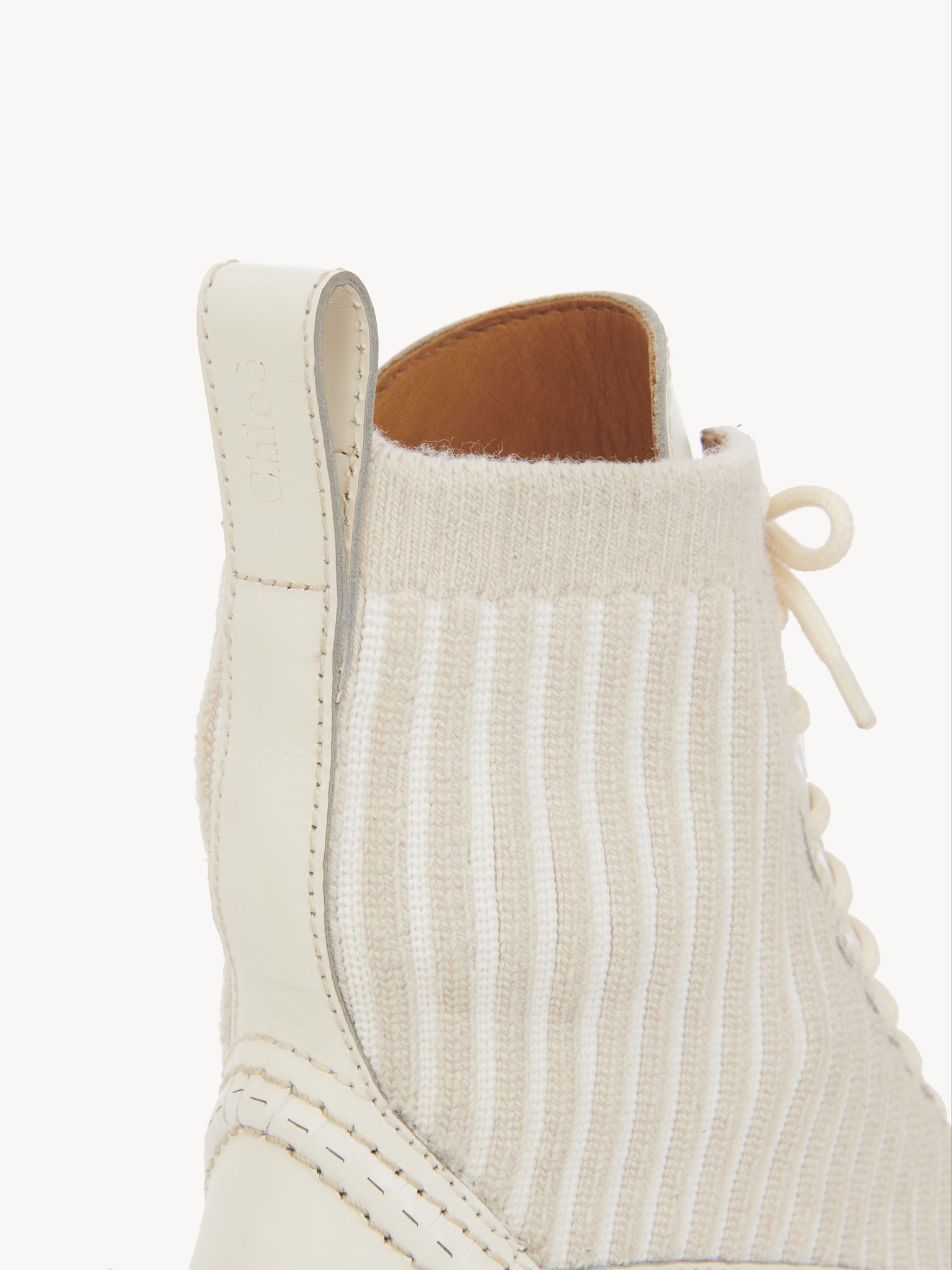 Bottines à lacets Owena en cuir - Cloudy White