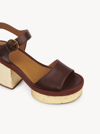 Sandales à talon Odina en cuir - Brunet Brown