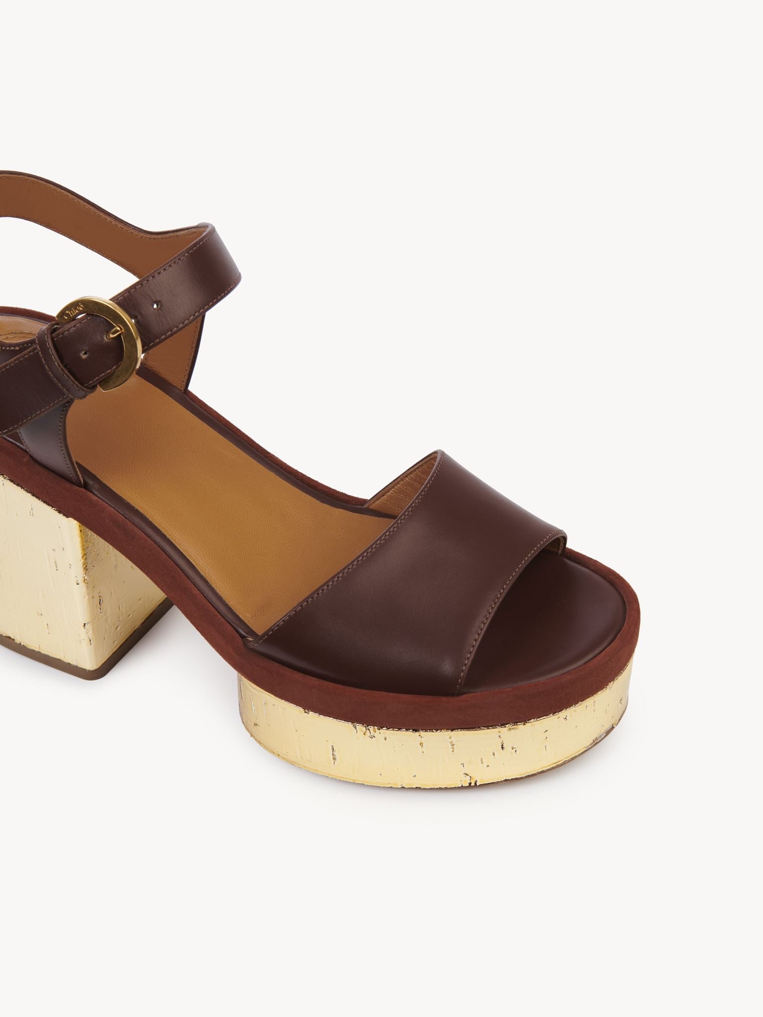 Sandales à talon Odina en cuir - Brunet Brown