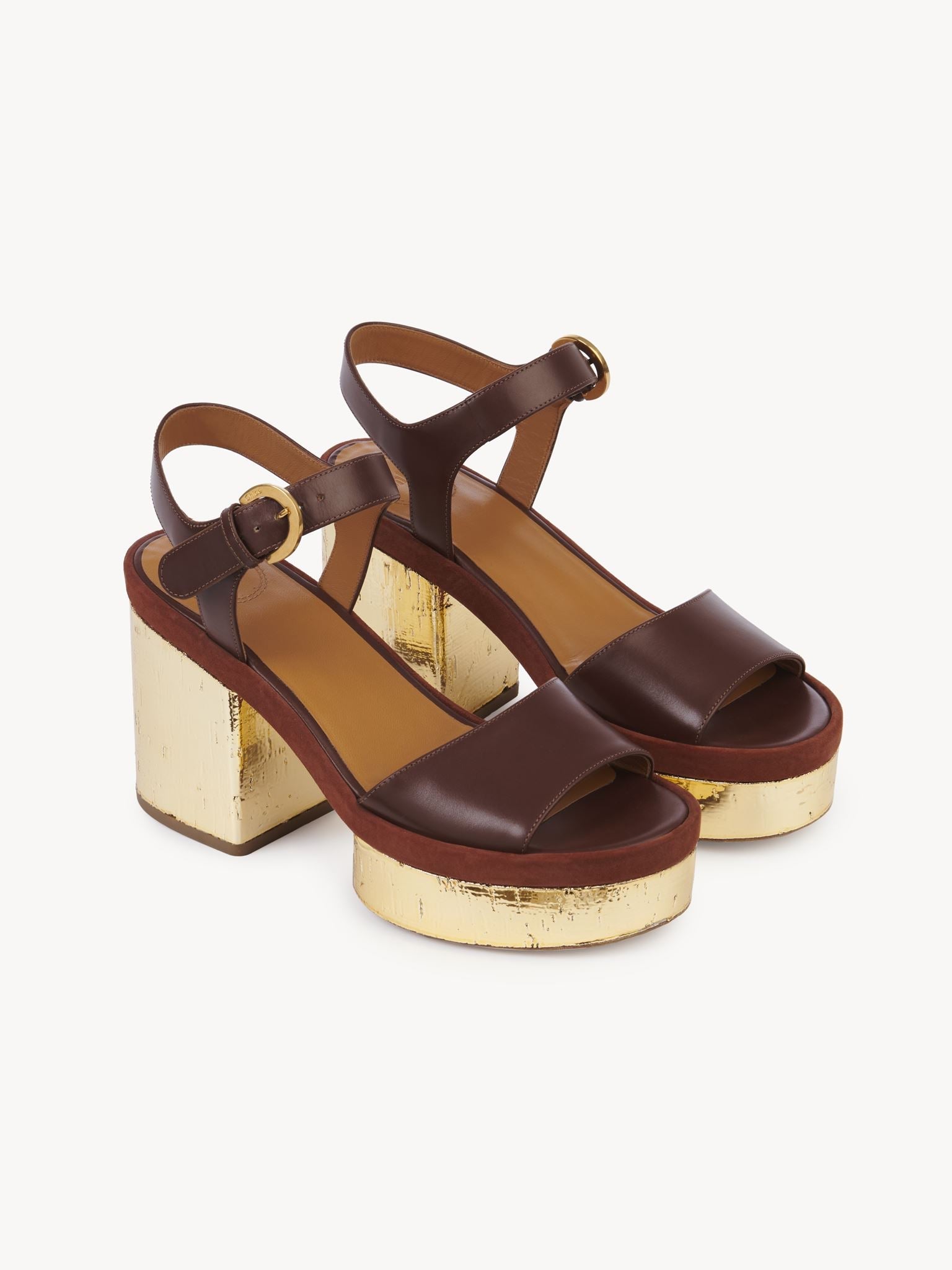 Sandales à talon Odina en cuir - Brunet Brown