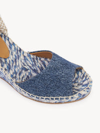 Sandales espadrilles compensées Piia en cuir - Denim