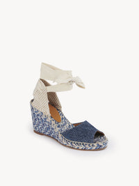 Sandales espadrilles compensées Piia en cuir - Denim