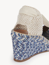 Sandales espadrilles compensées Piia en cuir - Denim
