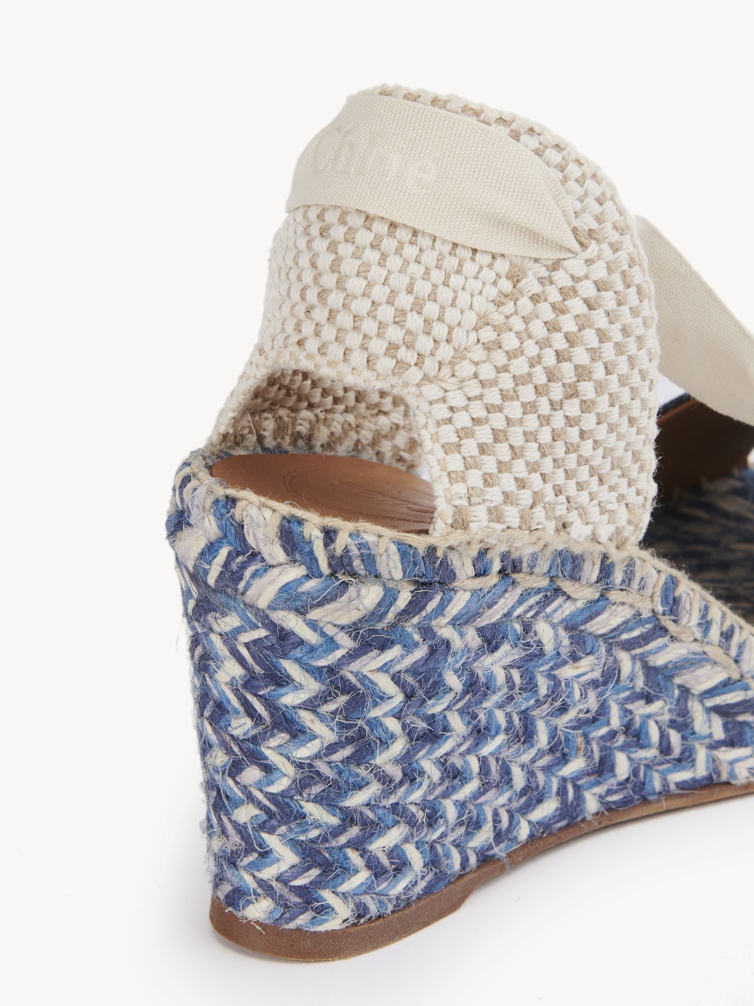 Sandales espadrilles compensées Piia en cuir - Denim