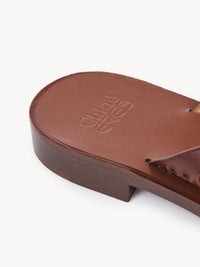 Tongs Paz Chloé x Eres en cuir - Red Ochre