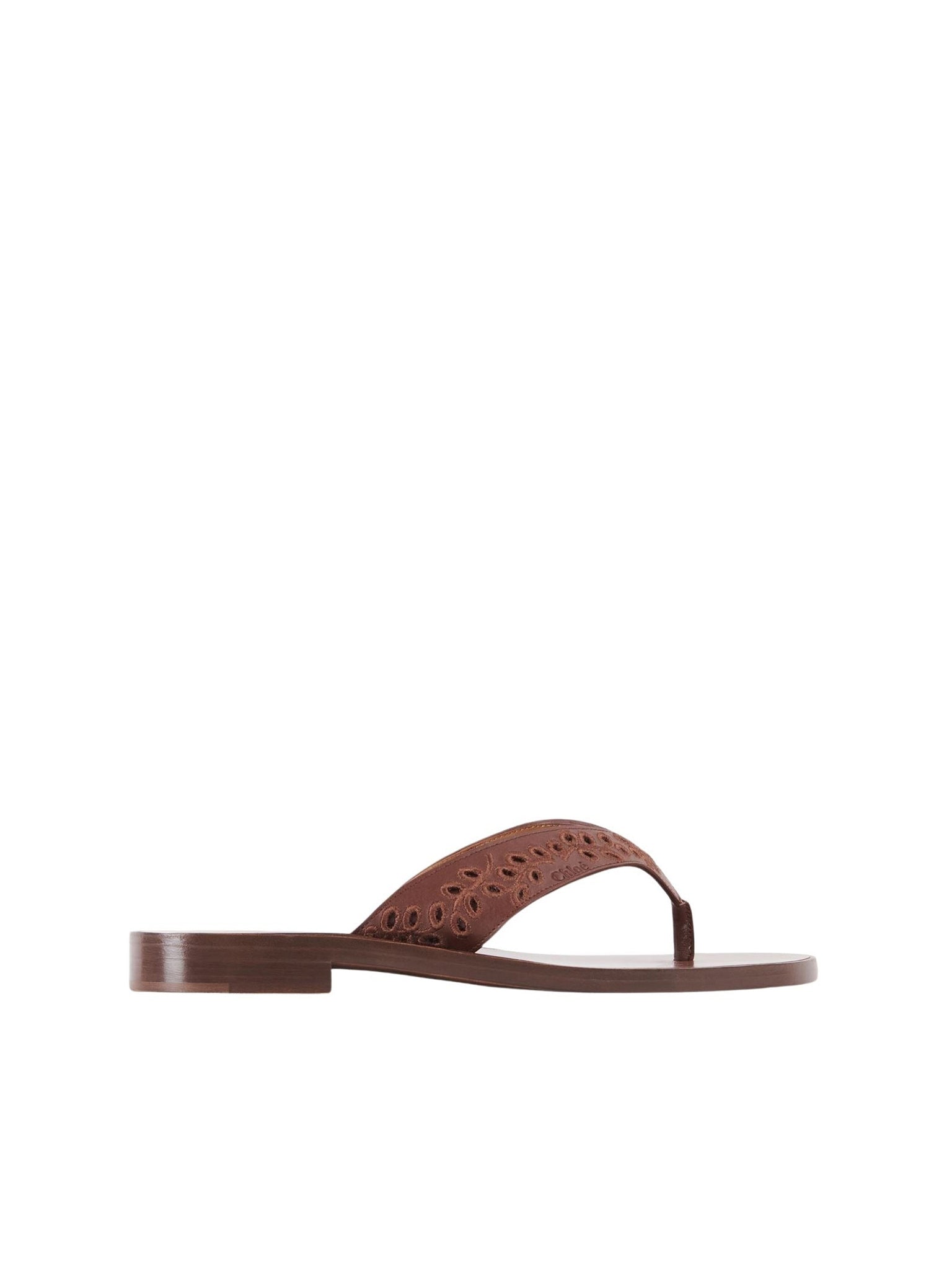 Tongs Paz Chloé x Eres en cuir - Red Ochre