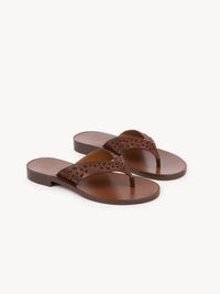 Tongs Paz Chloé x Eres en cuir - Red Ochre