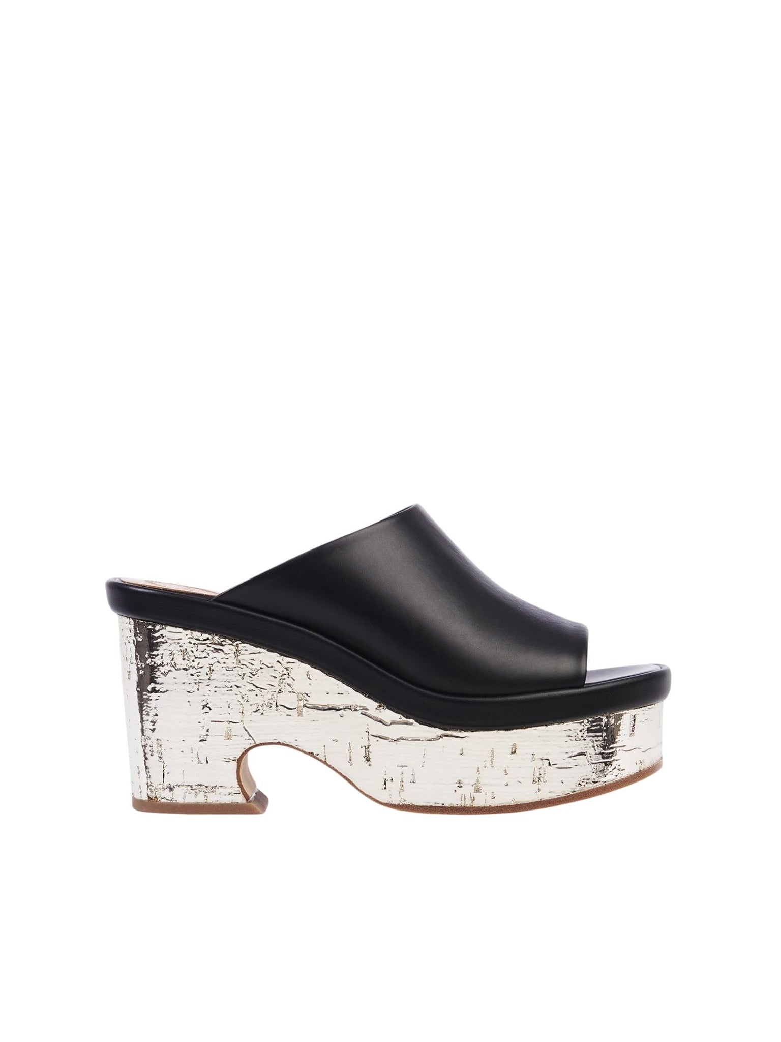 Mules compensées Oli en cuir - Black