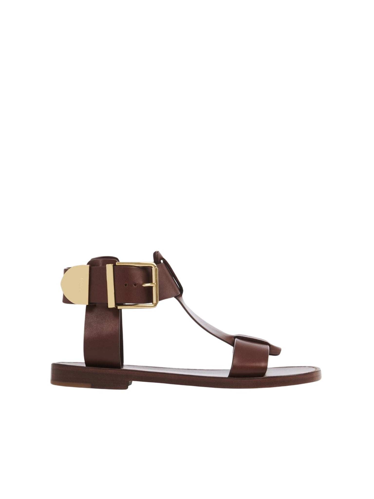 Sandales plates Rebecca en cuir - Brunet Brown