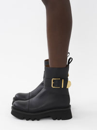 Bottines à boucle Owena en cuir - Black
