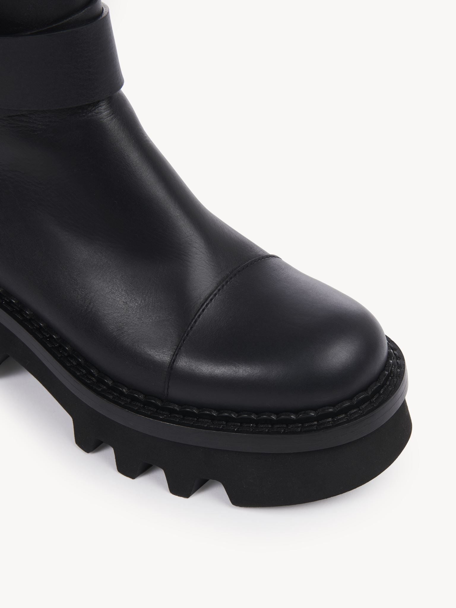 Bottines à boucle Owena en cuir - Black