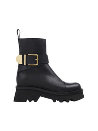 Bottines à boucle Owena en cuir - Black