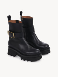 Bottines à boucle Owena en cuir - Black