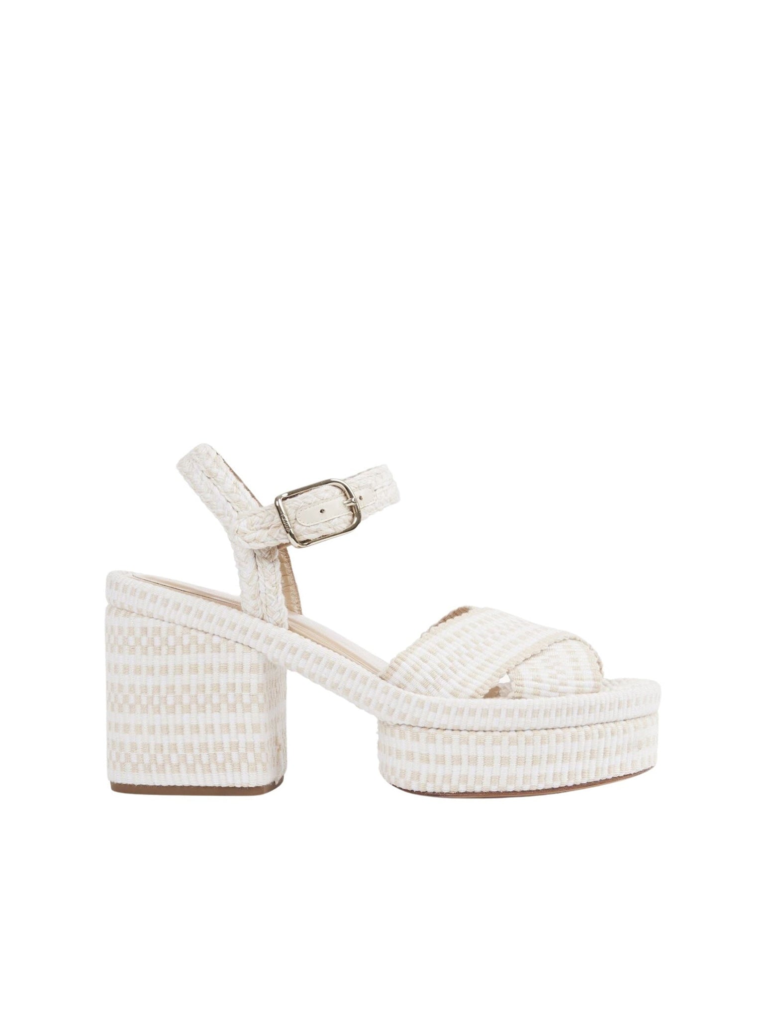 Sandales à talon Odina en cuir - Eggshell