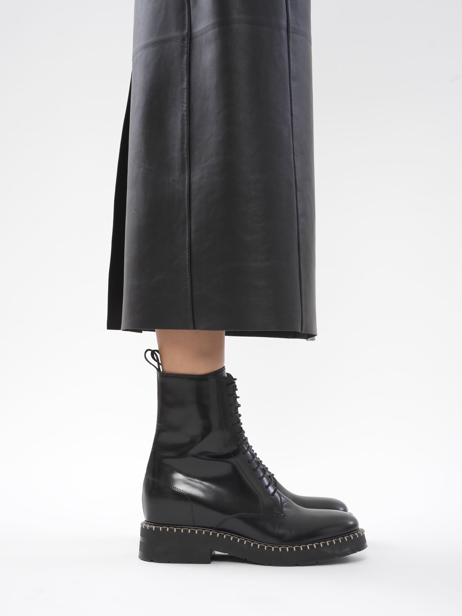 Bottines à lacets Noua en cuir - Black