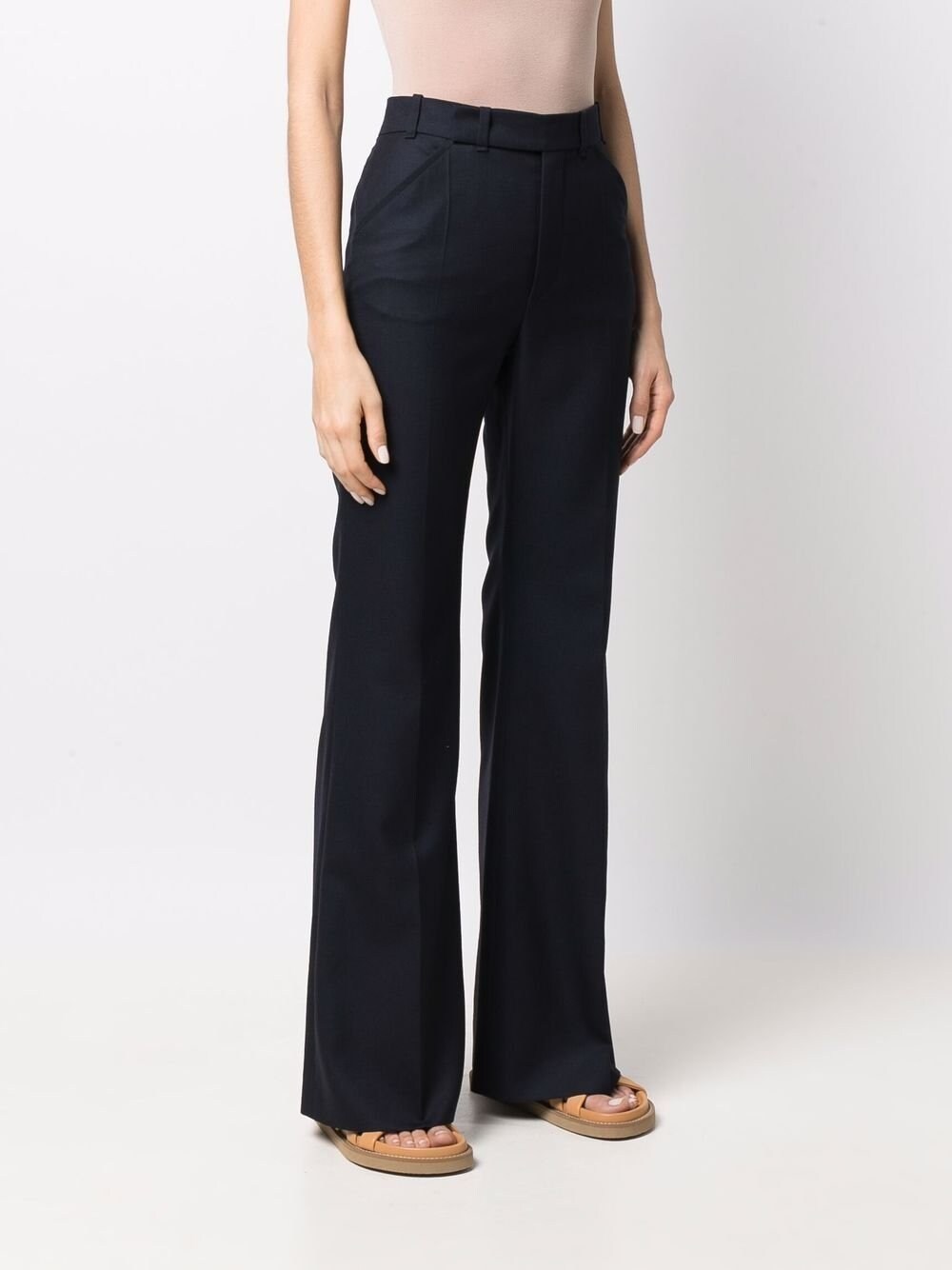Pantalon de costume droit en laine vierge - Ink Navy