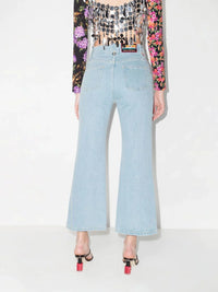 Jean évasé à double boutons - Light Blue Denim