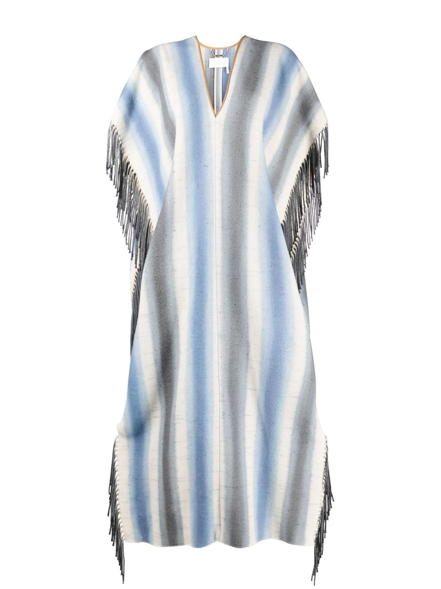 Manteau Tassel en cachemire - Blue & Beige