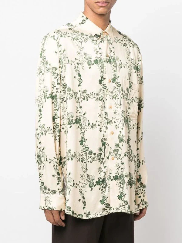 Chemise Jari à manches longues - Floral Frame Green