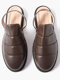 Sandales Skip à découpes en cuir - Chocolate
