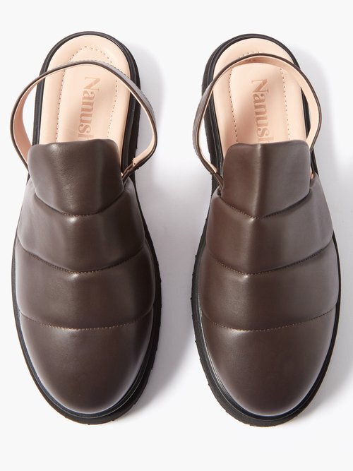 Sandales Skip à découpes en cuir - Chocolate
