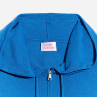 Hoodie zippé en laine superfine - Denim Blue