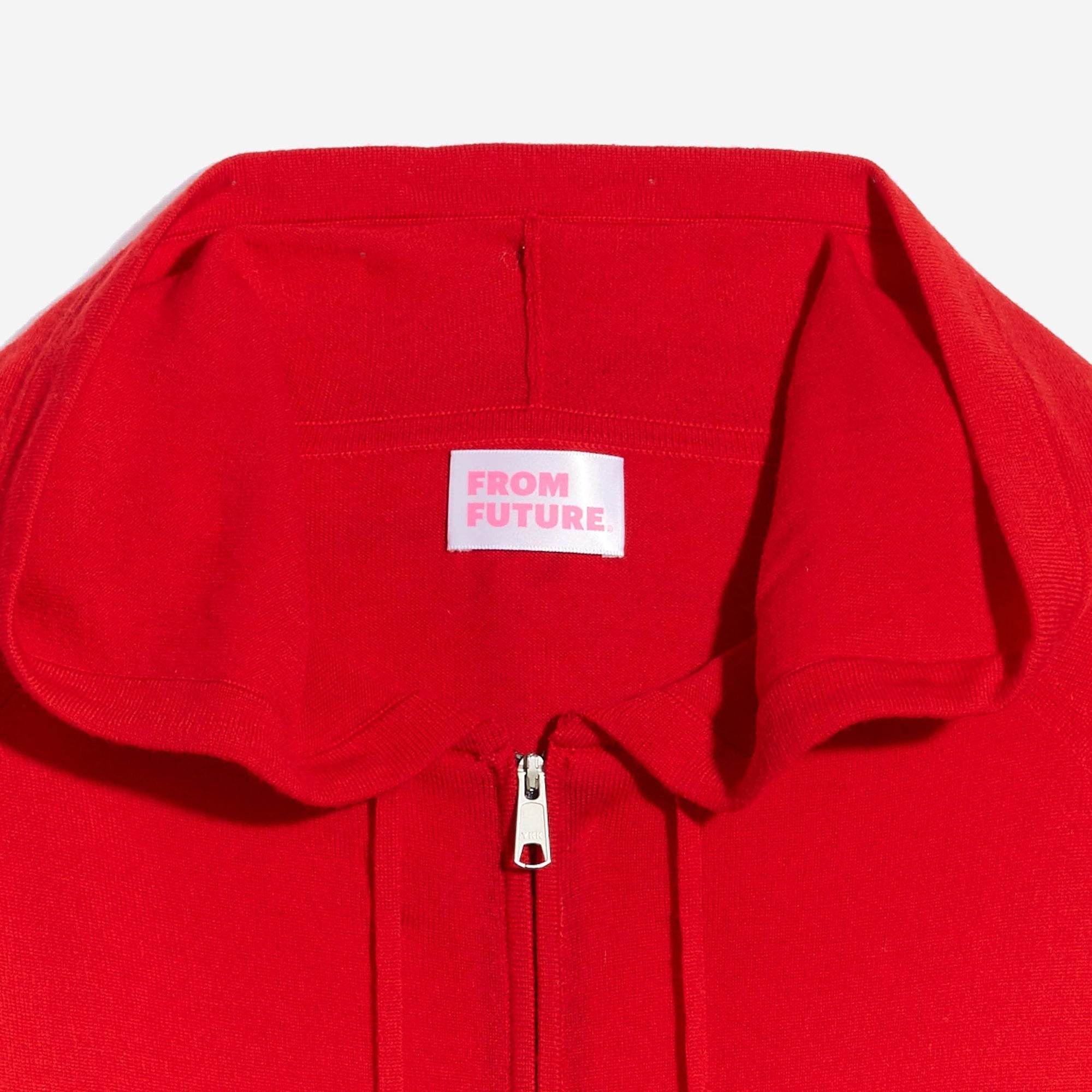 Hoodie zippé en laine superfine - Summer Red