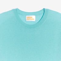 Pull court à col rond extra fin en cachemire - Light Turquoise