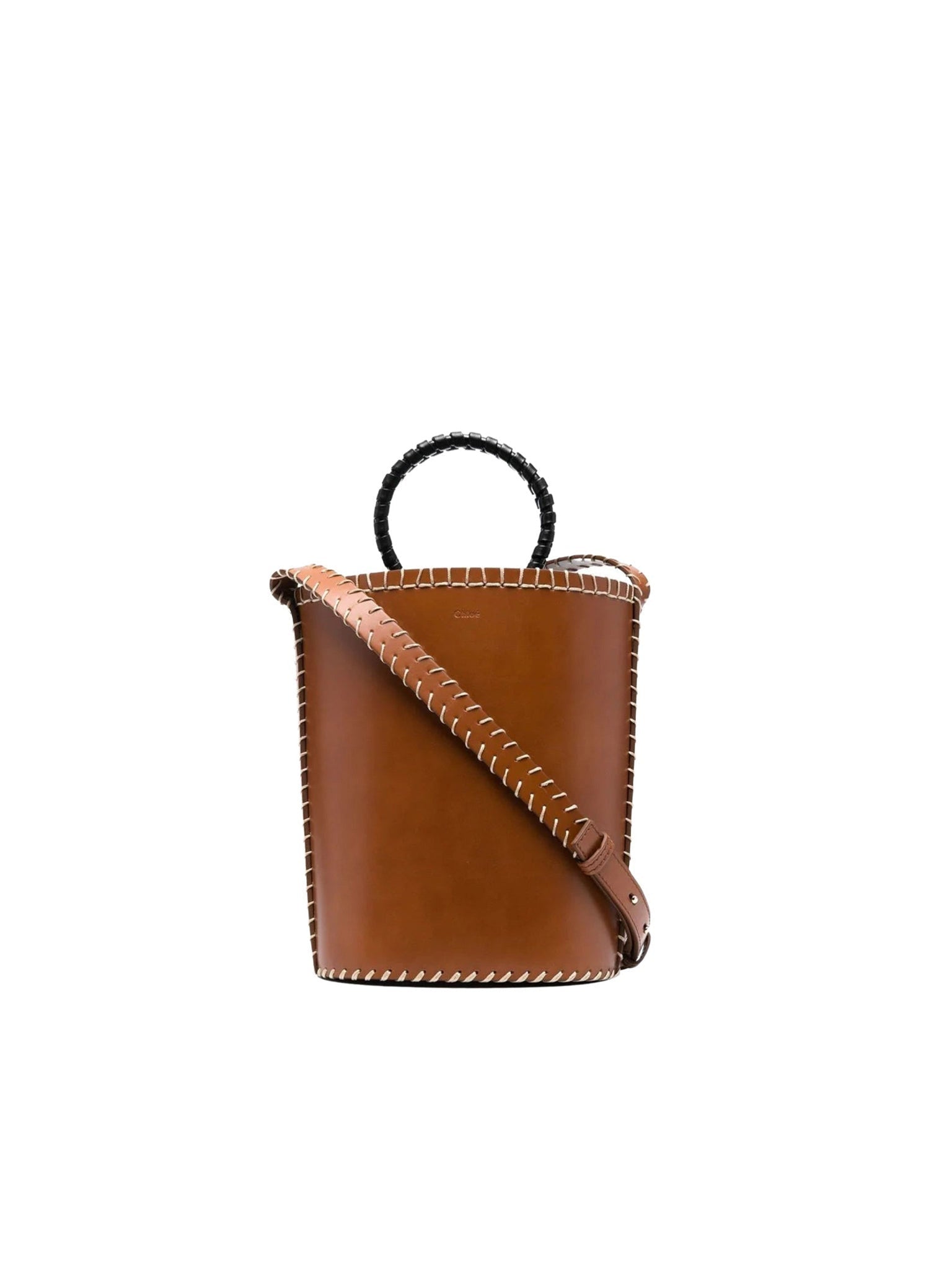 Petit sac seau Louela en cuir - Tan