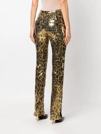 Pantalon à sequins motif léopard - Leopard