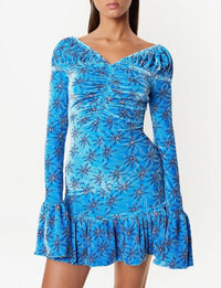 Robe courte à manches longues - Blue Splash