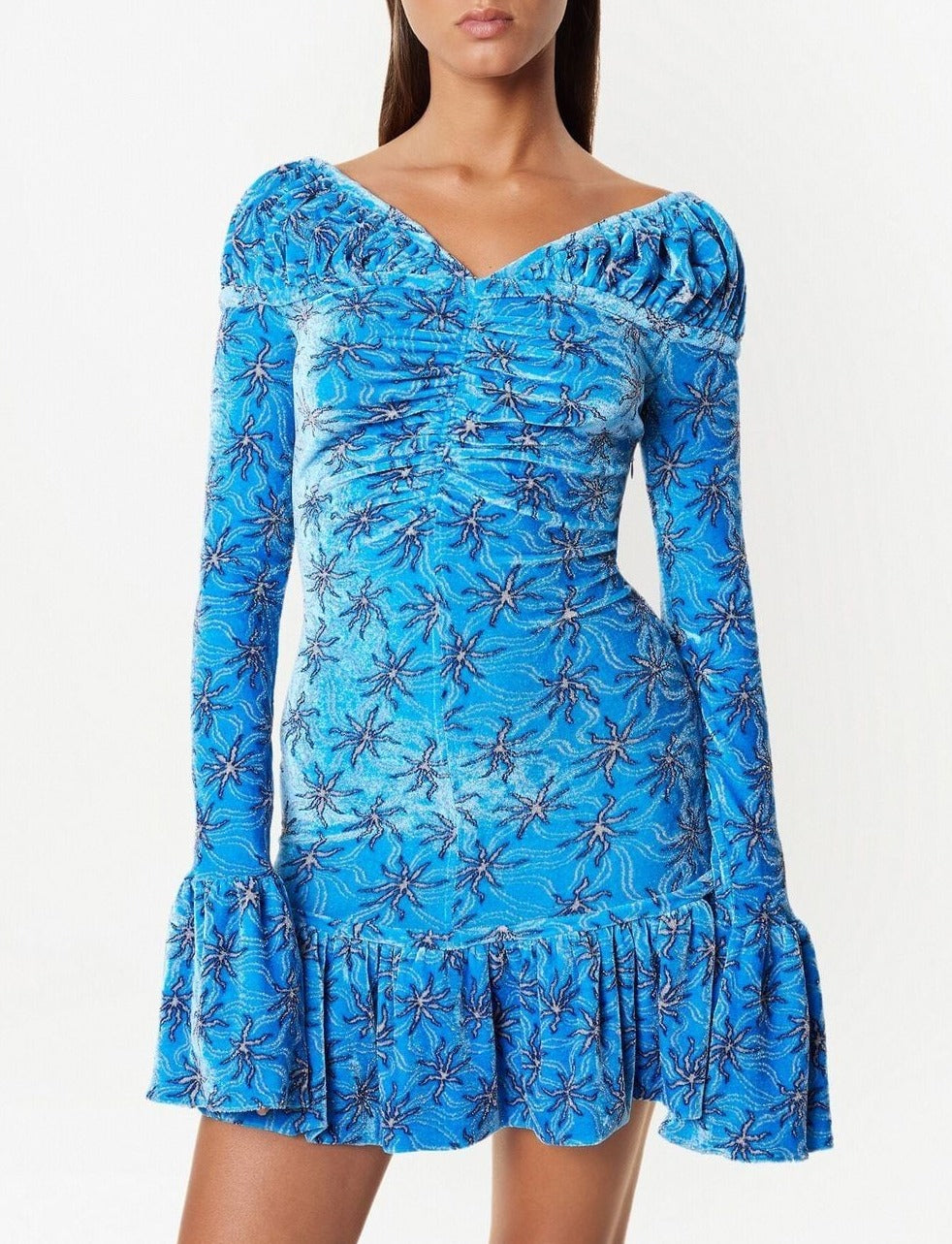 Robe courte à manches longues - Blue Splash