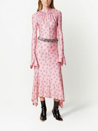 Robe longue à col montant - Pink Splash