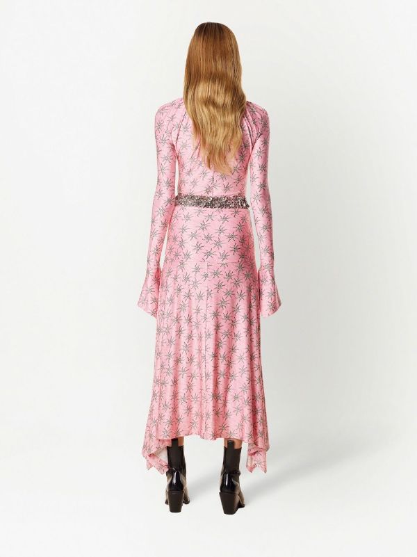 Robe longue à col montant - Pink Splash