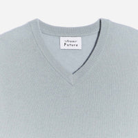 Pull à col V fin en cachemire - Cloud Blue