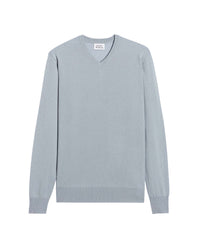 Pull à col V fin en cachemire - Cloud Blue