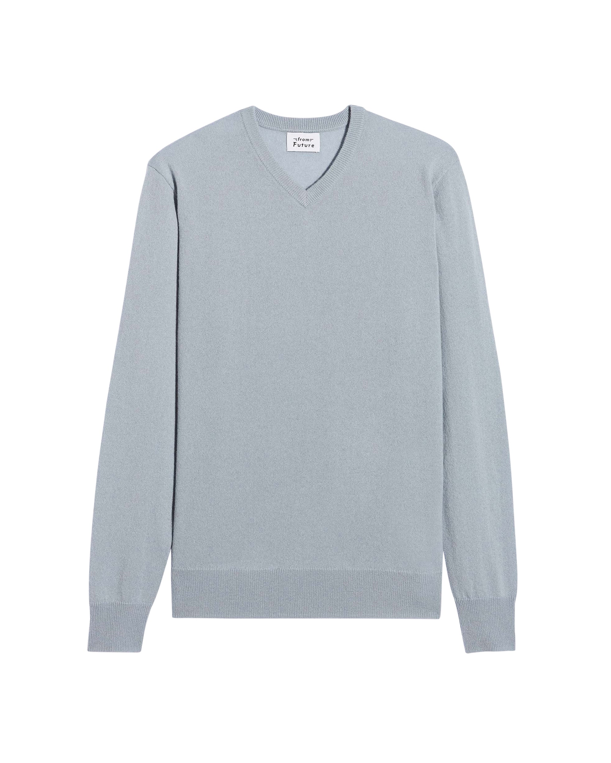 Pull à col V fin en cachemire - Cloud Blue