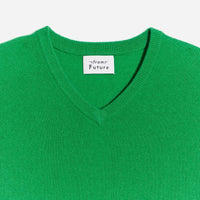 Pull à col V fin en cachemire - Summer Green