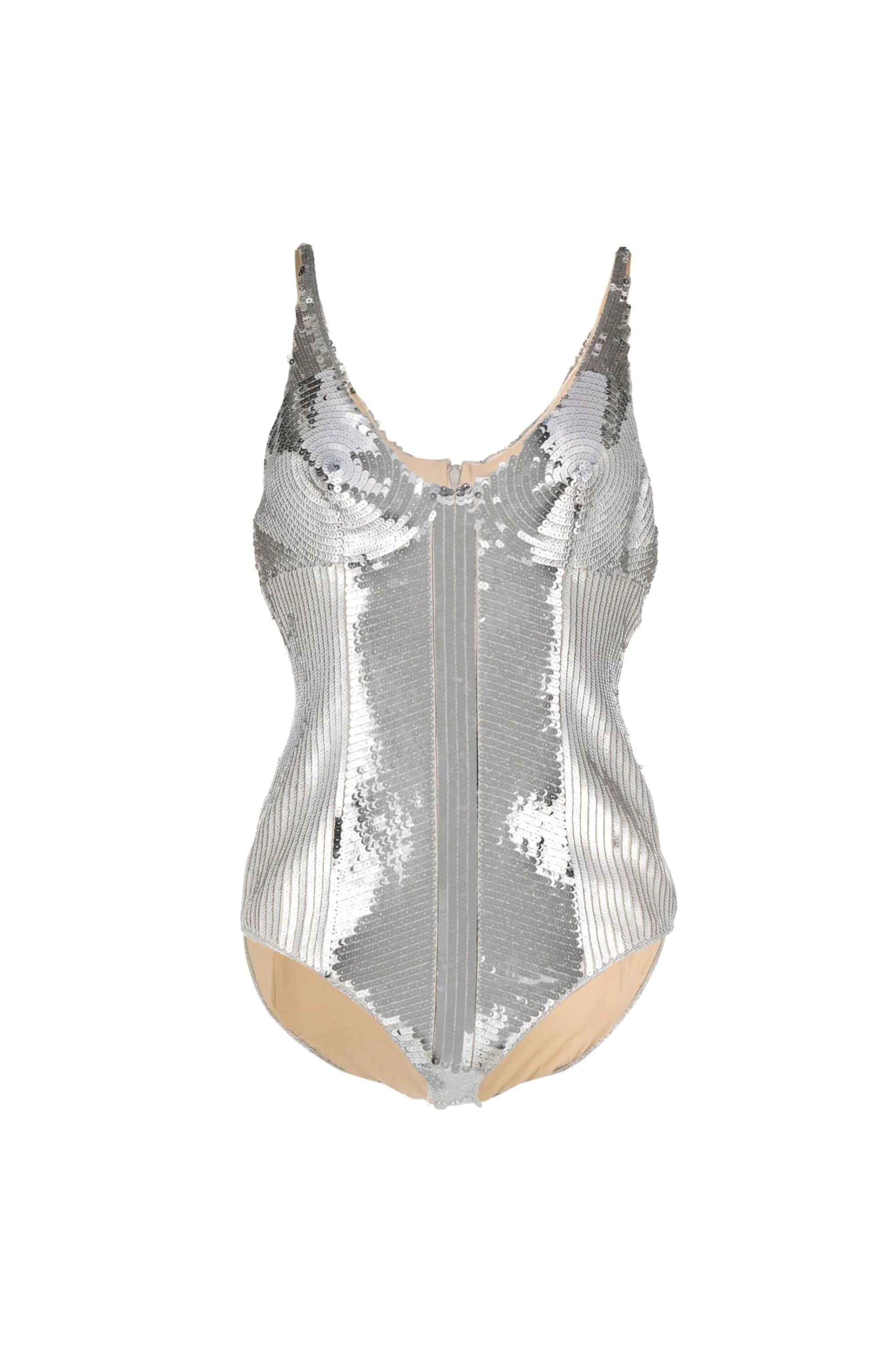 Top orné de paillettes - Nude