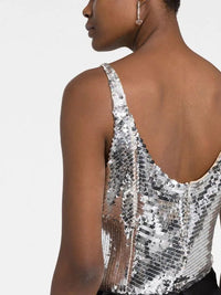 Top orné de paillettes - Nude
