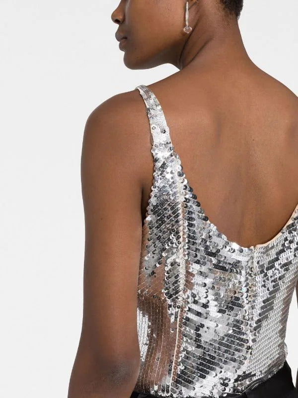 Top orné de paillettes - Nude
