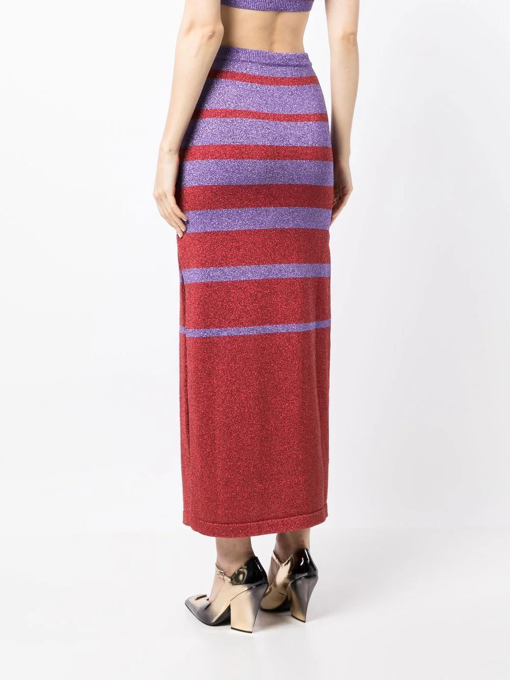 Jupe tube longue bicolore - Purple & Red