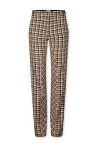 Pantalon à carreaux en laine - Beige Multico