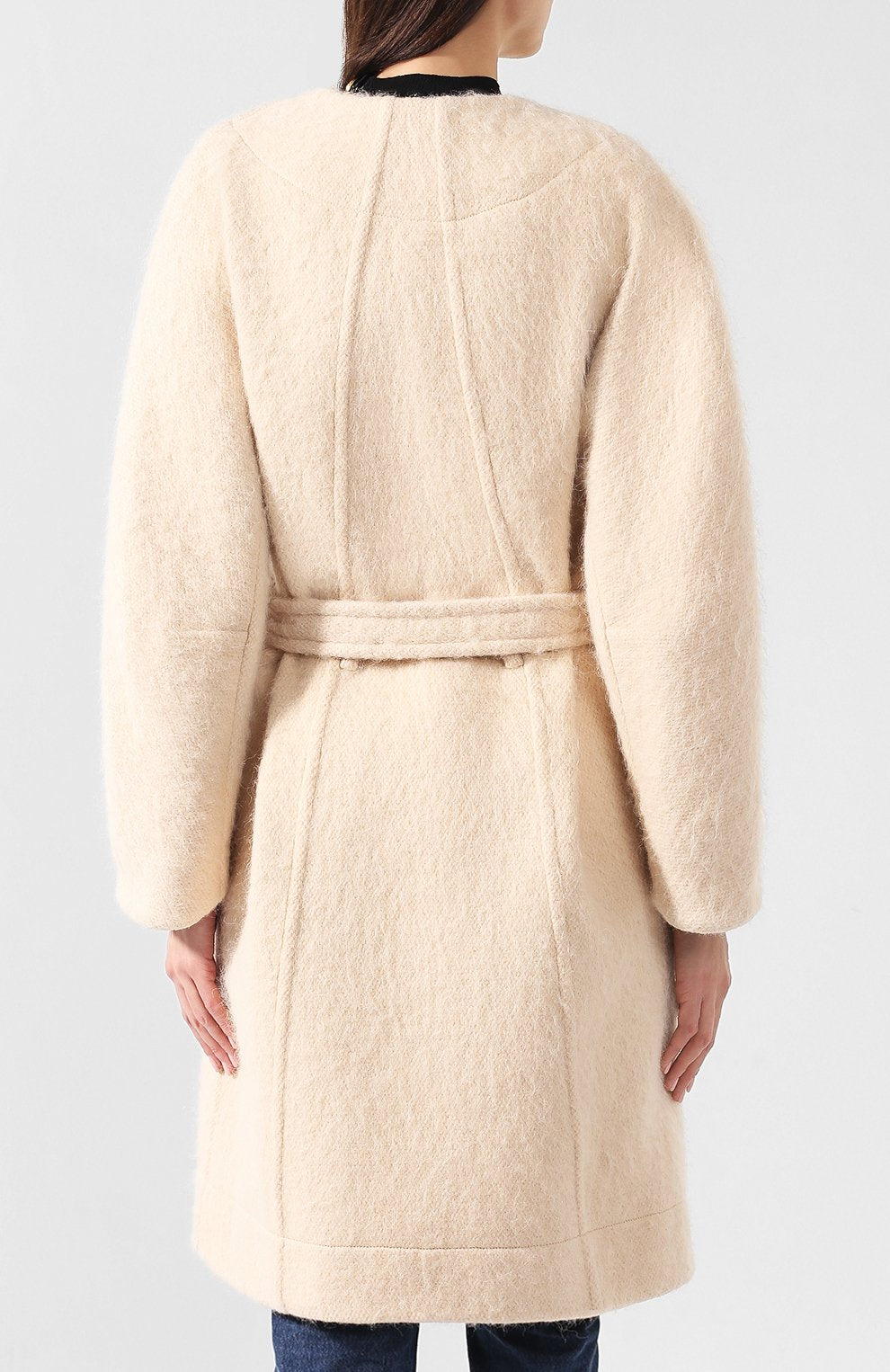 Manteau à double boutonnage et ceinturé - Angora Beige