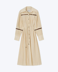 Robe chemise Marah plissée - Creme