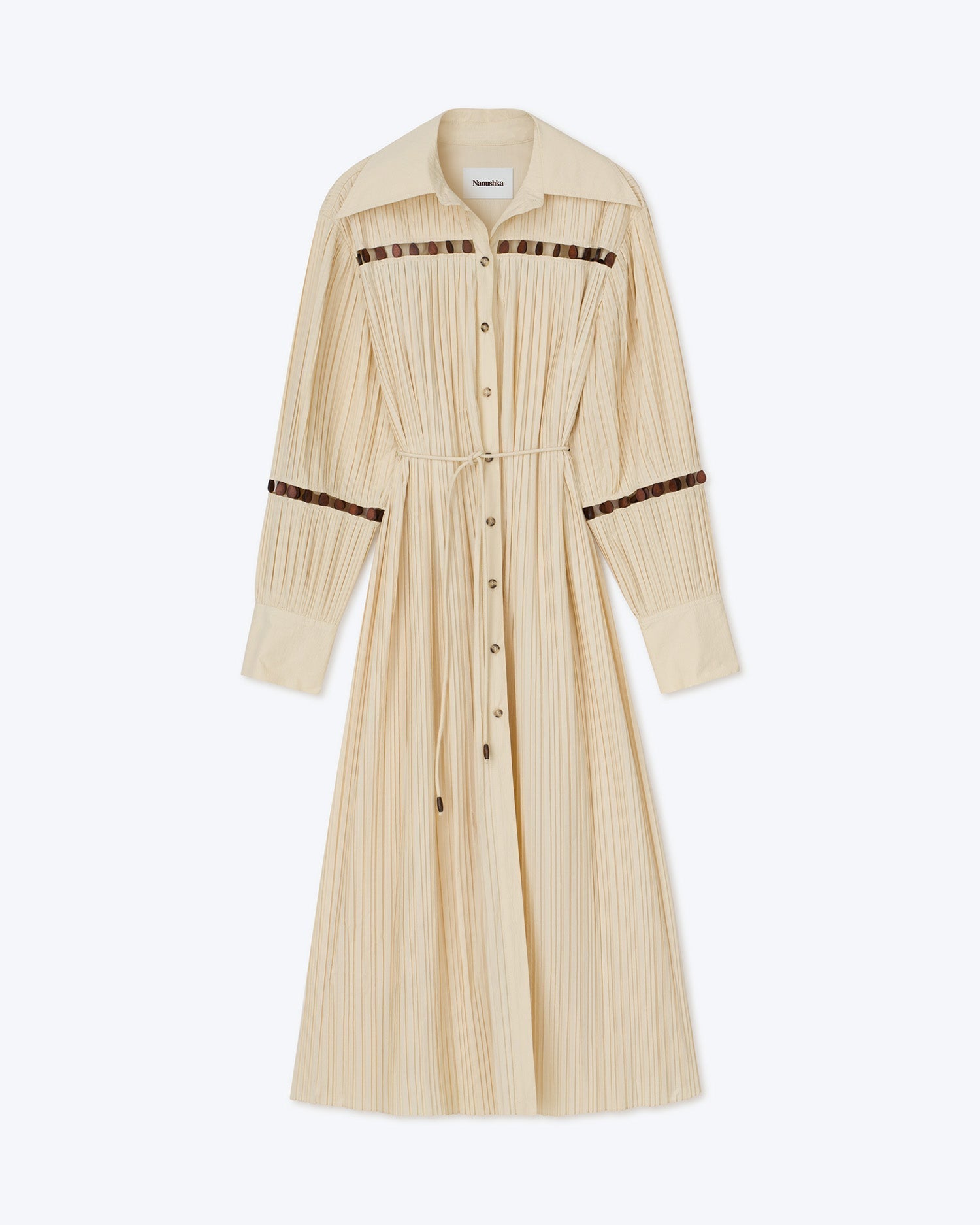 Robe chemise Marah plissée - Creme