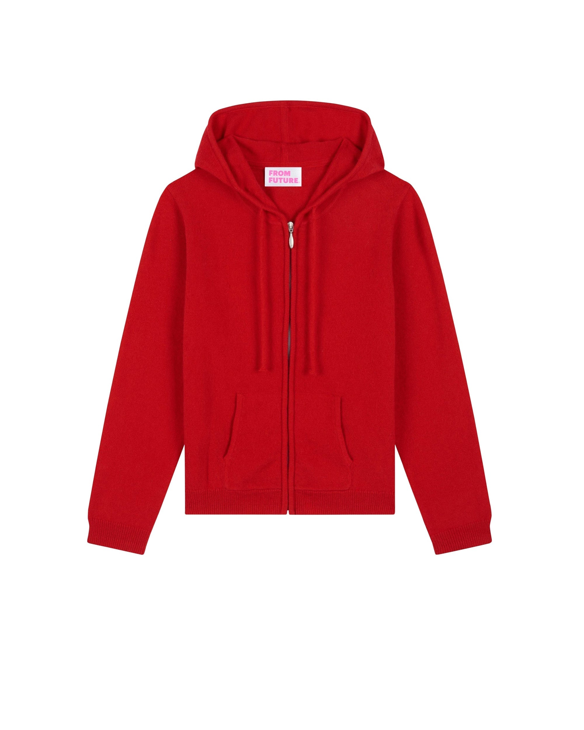 Hoodie à zip en cachemire - Red