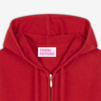 Hoodie à zip en cachemire - Red