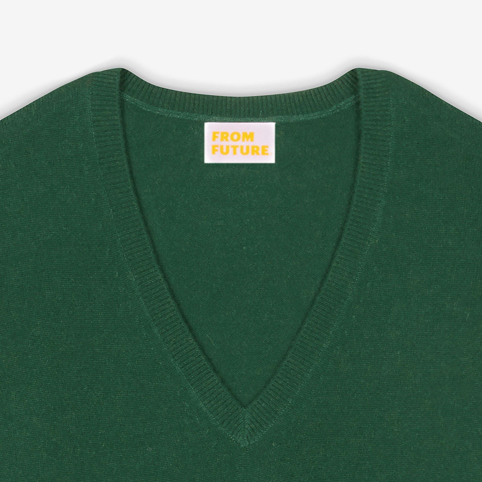 Pull à col V en cachemire - Pine Green